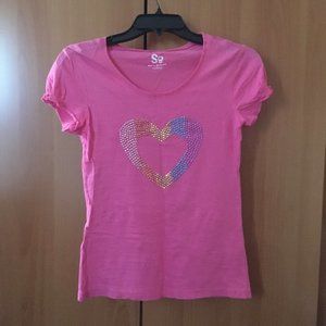 [Kid's] Sequined Heart Shirt
